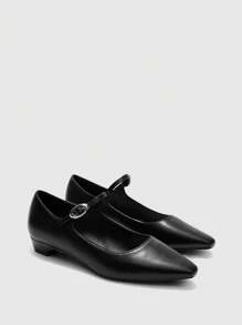 CUCCOO BIZCHIC Women's Adjustable Low Heel Mary Jane Shoes