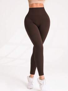 Seamless Knit High Waist Yoga Pants Compression Tights For Workout - Multicolor - View 6