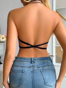 1pc Smooth Backless Wireless Push-Up Bra For Small Bust, Removable Strap, Strapless Minimizer Bra - Multicolor - View 6