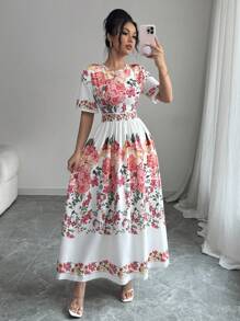 Elenzga 女士简约时尚休闲日常连衣裙 - 彩色 - 查看 3