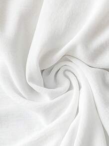 SHEIN LUNE Đầm xòe họa tiết chắp vá không tay thanh lịch cho nữ cỡ lớn bằng vải chiffon dáng chữ A màu đen và trắng - Đen và trắng - Xem 5