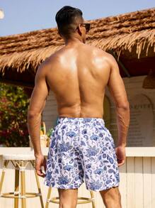 Surfspeed Men's Casual & Simple Design Beach Shorts, Everyday Wear  Men Swim Trunks - Blue - View 2