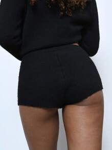 COUREZ Knitted Knicker Shorts Y2K Sexy - Black - View 4