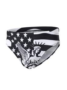 Manfinity Swimmode Sunga Masculina Minimalista de Moda Casual Triangular
