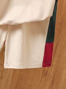 SHEIN 2pcs/Set Young Boy 4-Color Contrasting Polo Collar Short Sleeve T-Shirt & Shorts Set - Multicolor - View 5