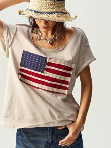 Bohemela Boho Women Casual Loose Knit Short Sleeve Solid Color Sweater - Apricot - View 6
