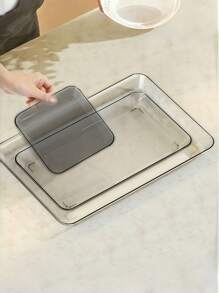 1 Stück klare Servierplatte, Frühstücksserviertablett zum Essen, Arbeiten und Aufbewahren von Party-Desserts und Brot, ideal für Party-Präsentation, Cupcake-Präsentationsplatte, für Schlafzimmer, Küche, Wohnzimmer, Badezimmer, Krankenhaus und Outdoor-Partynutzung, Küche, Weihnachtsgeschenk