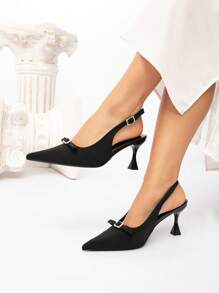 CUCCOO CHICEST Women's Pointed Toe Stiletto High Heels, Elegant & Sexy Slip-On Pumps For Commuting, Dating, Work, Party, Wedding, Retro Style, Spring Casual Wear - Black - View 7