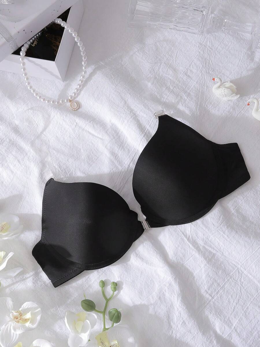 Women's Comfort, Simple, Push-Up Bra - Black - View 1
