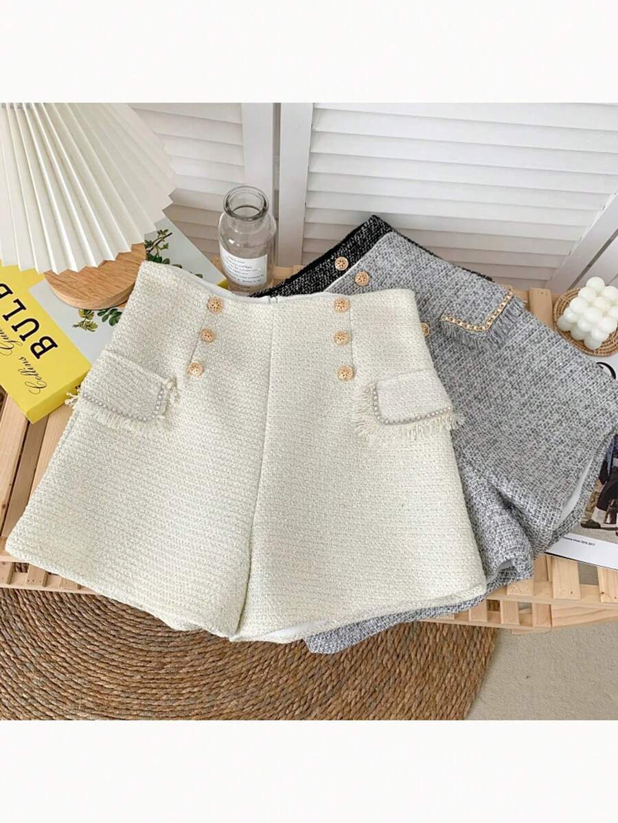 INAWLY Dammode Enkla fritidsshorts, dagligt underkläder - Vitt - Visa 1