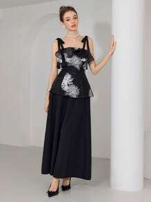 Modelyn 2pcs Women Casual Camisole Top And Pleated Skirt Set, Minimalist Fashion For Everyday Wear - Black - View 5