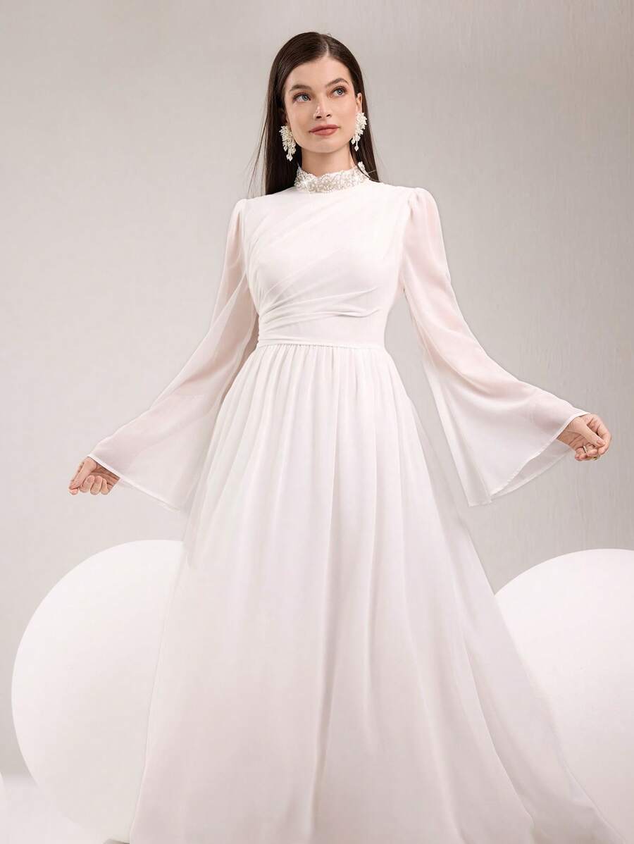 Modelyn Women's Simple Fashion Casual Dress For Daily Wear - White - View 1