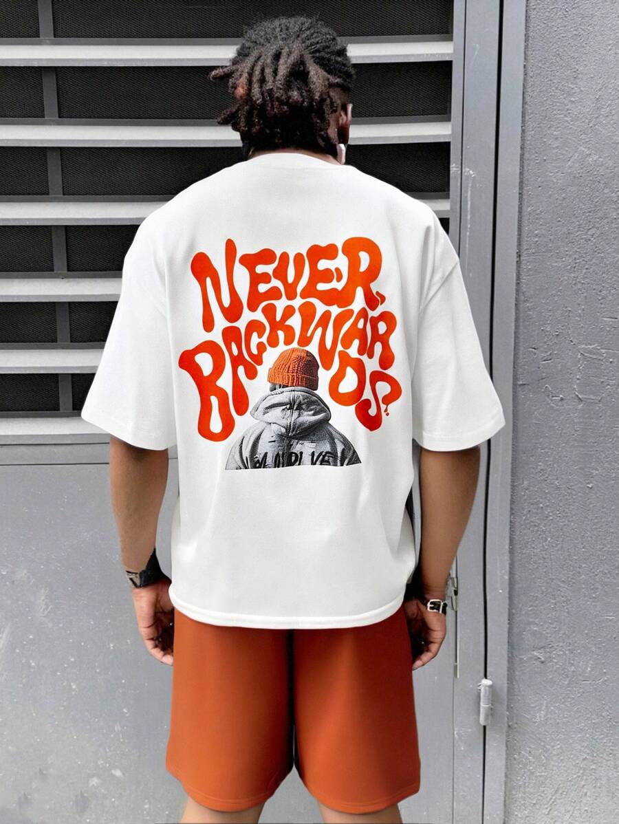 SHEIN Teen Boys Casual College Style Soft & Comfortable Versatile Practical Adorable Graphic Short Sleeve T-Shirt And Shorts Set, Suitable For Daily Wear, School, Travel, Sports, Cartoon Letter & Portrait Prints