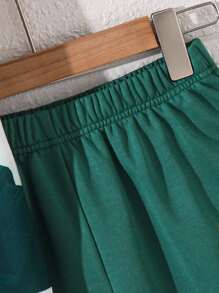 2pcs Tween Boys Street Style Casual Athletic Outfit, Includes Soft & Comfortable Graphic T-Shirt With Crew Neck And Elastic Waist Shorts, Suitable For Autumn, Spring, Summer, Daily Wear, Outdoor, School, Street, Party And Home - Multicolor - View 5