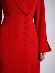 COSMINA Váy Blazer dự tiệc màu đỏ thanh lịch dành cho nữ - Đỏ - Xem 7