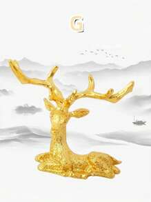 1 件金色驯鹿家居装饰品 - 一生的伴侣、情人节礼物、入口/办公桌装饰、节日/生日礼物、锌合金和铁壁饰 - 彩色 - 查看 16