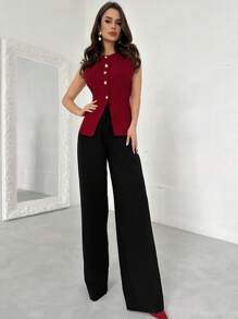 Firerie 女士优雅心形金属装饰春夏薄款夹克 - 酒紅色 - 查看 7