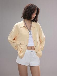 Coolane Koszule damskie wiosenno-letnie Grunge Y2K Couple Same Style Textured Coat