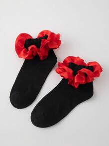 ROMWE Kawaii Women's Color Block Splice Simple Mid-Calf Socks, Casual Daily Wear - Multicolor - View 2