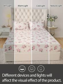 2/3 件花卉床笠套件（1 床笠 1/2 枕套 无被子）