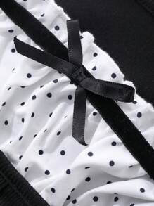 DAZY Women Contrast Color Bow Casual Short Sleeve T-Shirt Summer