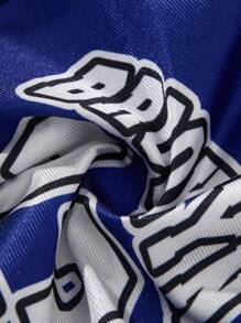 ROMWE MEN Prep 男士简约休闲日常短袖T恤和短裤套装 - 藍色 - 查看 6