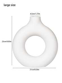 1pc Plastic Donut Shaped Flower Vase, Modern Simplistic Circle Vase Ornament, Ceramic-Like Vase, Creative Home Decor Crafts For Living Room