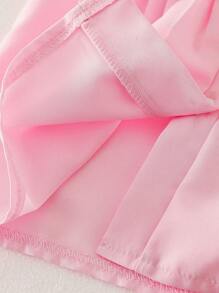 Souflis Souflis 年轻女孩可爱蝴蝶结褶皱无袖衬衫 - 粉色 - 查看 5