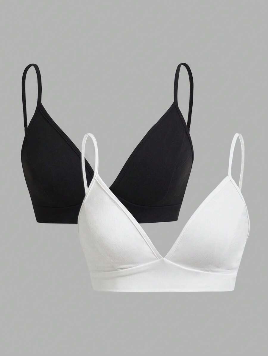 Coolane 2 chiếc/Bộ Áo ba lỗ tam giác trang trí kỳ nghỉ cho nữ, Áo ba lỗ dây ngắn mùa hè - Nhiều màu - Xem 1