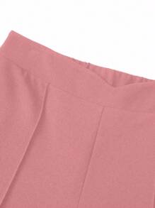 SHEIN LUNE Pantalones casuales de pierna ancha con diseño de palillo de dientes, para mujer de talla grande, de moda, adelgazantes y versátiles