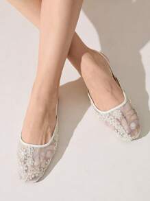 CUCCOO CHICEST Women Elegant Mary Jane Flat Shoes With Embroidery Spring Shoes Spring Break Easter