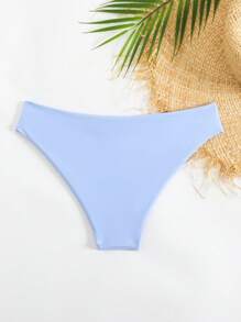 Swim Basics Bikini tối giản màu trơn, kỳ nghỉ hè ở bãi biển - Màu xanh nhạt - Xem 2