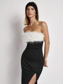 COSMINA Women's Casual Minimalist Long Dress, Suitable For Daily Wear - Black - View 3