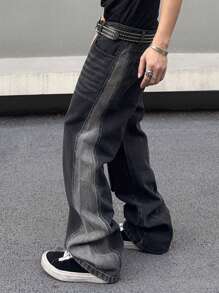 Manfinity EMRG Men's Minimalist Pocket Casual Denim Jeans, For Commuting & Daily Wear - Black - View 3