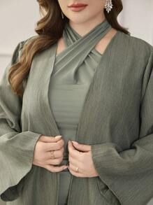 Modelyn 2 pièces Set de tenue bambou tricoté élégant grande taille - Vert - Voir 5