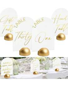 SHEIN 2 pièces/5 pièces Porte-numéros de table, pour mariage, banquet, anniversaire, fête d'anniversaire, réunion, pour afficher des cartes de place, des notes et des panneaux de table, rentrée des classes, fournitures scolaires