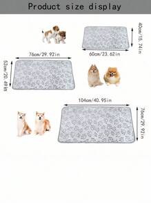 1 件装大型犬用狗毯 - 可洗宠物毯 - 小狗毯，适合大狗和小狗 - 柔软毛绒双面狗毯，狗用沙发套，灰色带爪印 - 灰色 - 查看 5