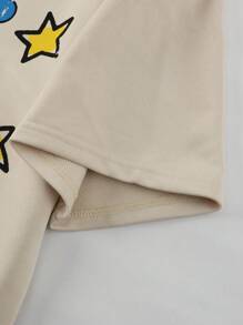 ROMWE MEN Street Life Herren Set aus Cartoon bedrucktem T-Shirt mit Boxiger Passform und Shorts