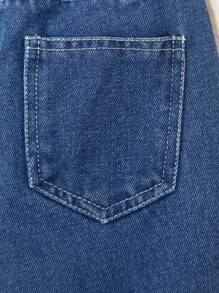 SHEIN 2pcs Set Toddler Boys Casual Denim Shirt & Loose Tapered Jeans, Relaxed Fit & Versatile Design, Suitable For Everyday Wear