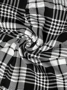 SHEIN 可调节腰部格子孕妇铅笔裙 - 黑與白 - 查看 3