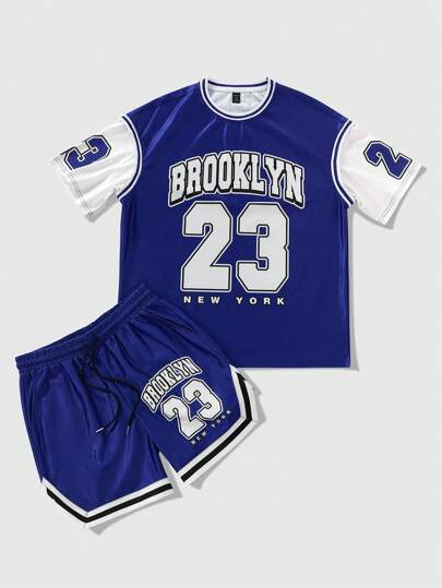 Prep Men's Jersey Simple Casual Daily Short Sleeve T-Shirt And Shorts Set