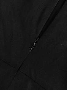 SHEIN Clasi Plus Size Solid Color Simple Fashion Casual Everyday Jumpsuit - Black - View 5