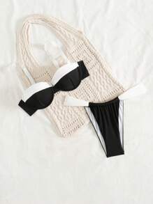 SHEIN Swim Color Block Bikini Set
