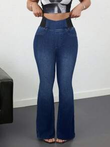 SHEIN Tall 女士牛仔裤 - 深色水洗藍 - 查看 4