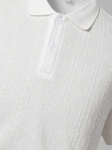 SHEIN Boys' & Teenage Boys' Casual Textured Polo Shirt, Versatile For Daily Wear, Spring/Summer