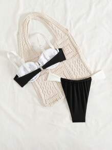 SHEIN Swim Color Block Bikini Set