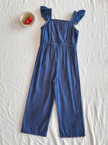 Vintaside Kids 1 Stück Jumpsuit für Kleine Mädchen im lässigen, niedlichen Stil mit Erdbeerstickerei