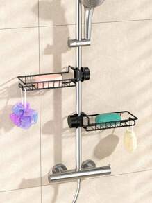 Rustproof Bathroom Shower Soap Dish Rack, Wall Mounted Storage Shelf For Faucet, Bath Sponge Shampoo Soap Organizer Holder For Bathroom And Kitchen - Multicolor - View 3