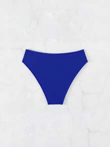 Swim Basics 2026 Spring/Summer Women's New Side High-Cut Casual Bikini Bottoms, Navy Blue - Royal Blue - View 6