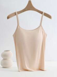 Chiquease 3pcs Anti-Flashing Seamless Camisole With Built-In Padded Bra, Comfortable Strap